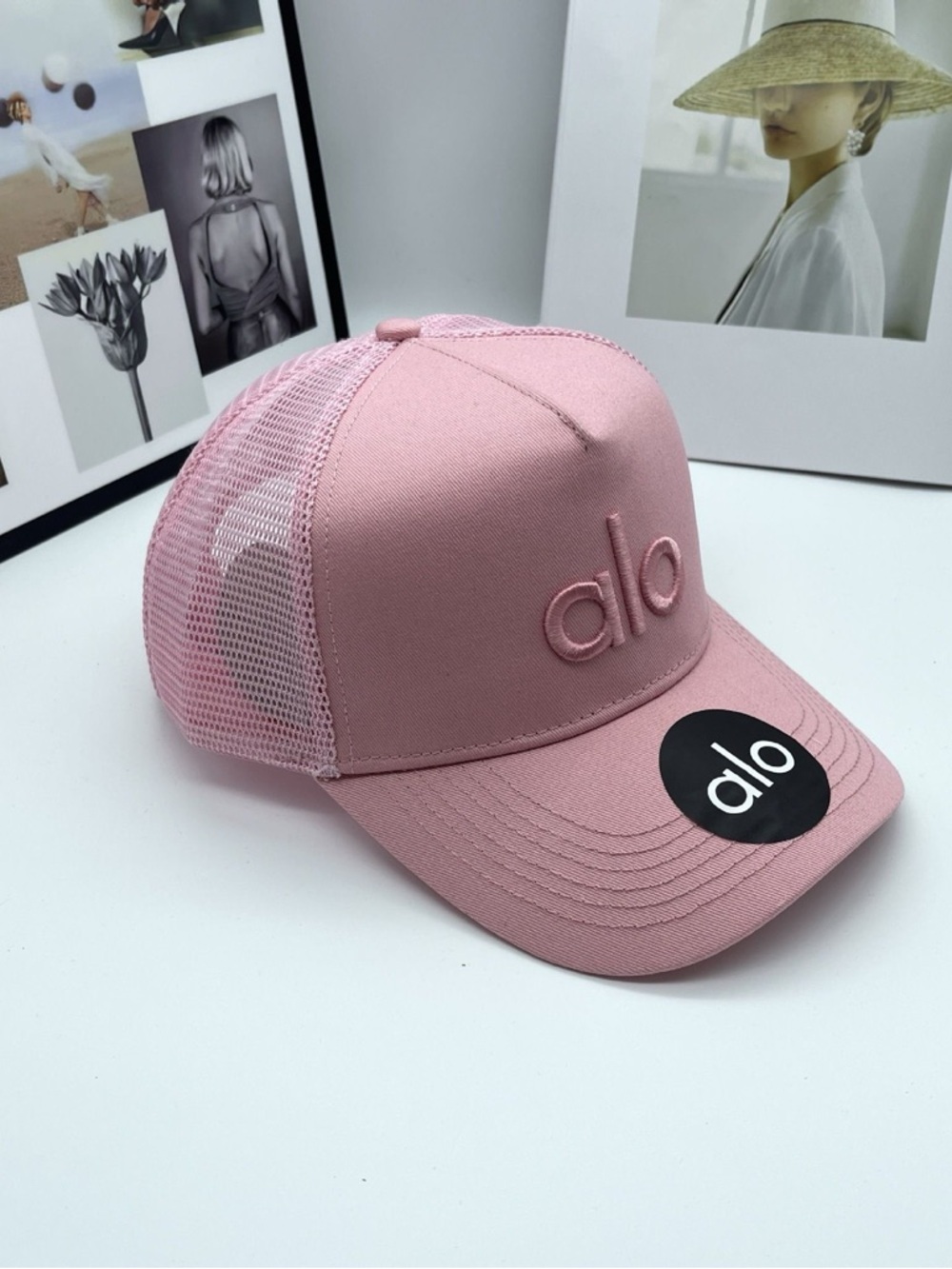 ALO Yoga Kids Light Pink Mesh Trucker Hat